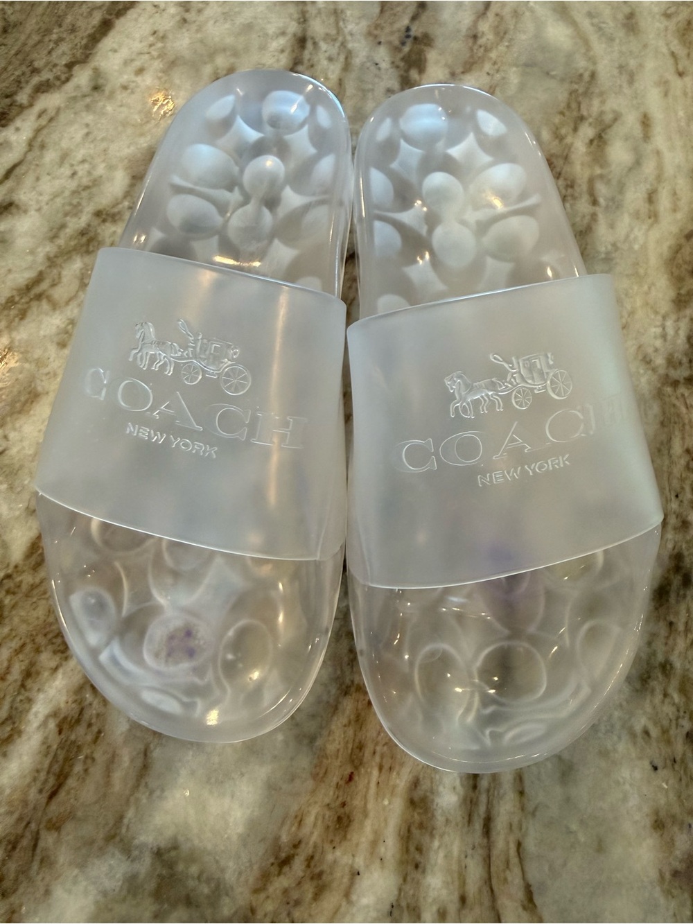 Coach Ulyssa Slide Clear Jelly Summer Logo Womens size 5B